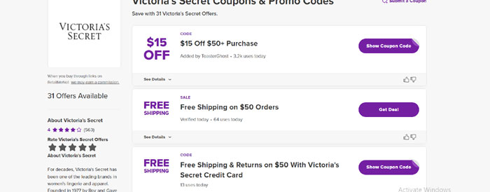 Victoria Secret Coupons